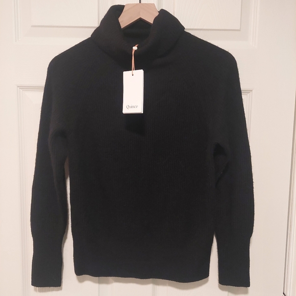 Quince Sweaters - NWT! Quince Baby Alpaca-Wool Blend Turtleneck Black Sweater! Sz. XS (B11)
